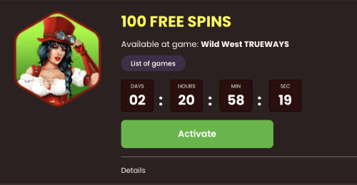 Activate the no deposit bonus