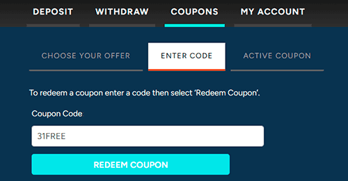 Activate the no deposit bonus Activate the no deposit bonus