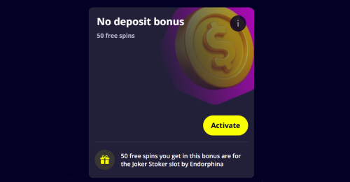 Claim the no deposit bonus