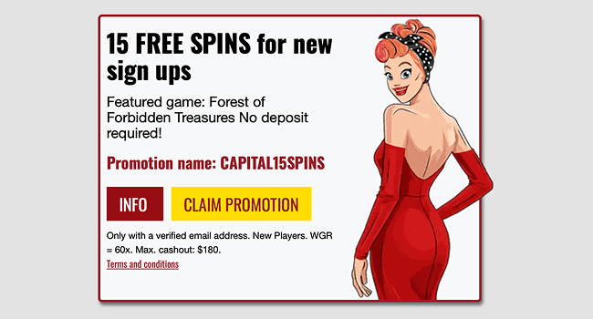Claim your 15 free spins