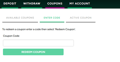 Redeem the bonus coupon