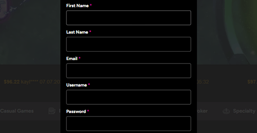 Open a gaming account