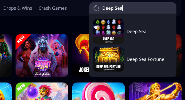 Open Deep Sea and place bets